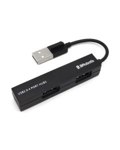 Hub USB V2.0, Compacto, 4 Puertos, Negro  BROBOTIX 497677