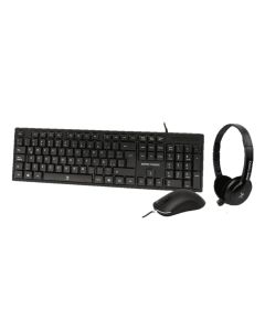 Kit Teclado+Mouse+Diadema para Oficina  PERFECT CHOICE PC-201717