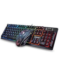 Teclado y Mouse USB RGB Negro BROBOTIX 458977