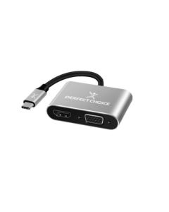 Adaptador USB-C a HDMI1+VGA PERFECT CHOICE PC-101284